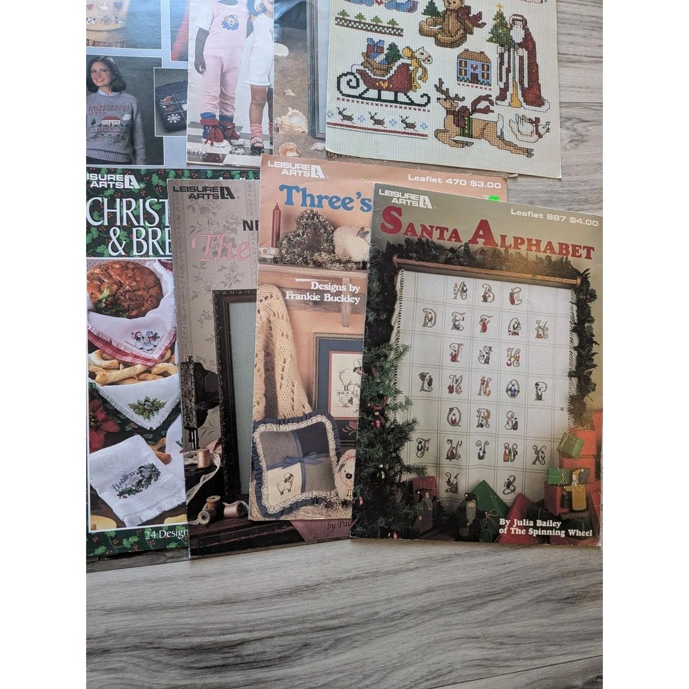 Lot 18 Vintage Leisure Arts Cross Stitch Pattern Books Leaflets Christmas... - Picture 8 of 11